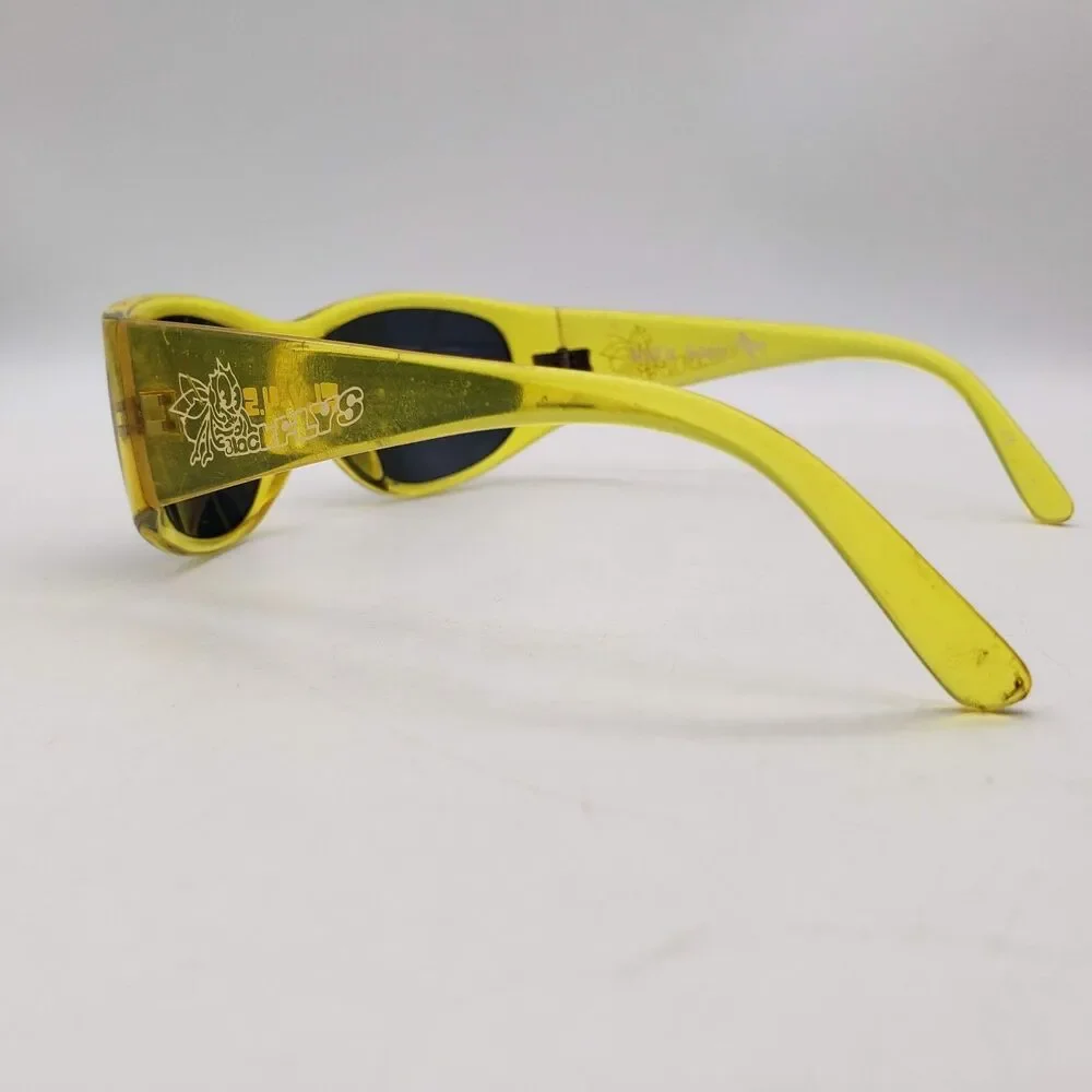 Vintage BLACK FLYS Sunglasses 'Kid's Kick' Clear Yellow VTG